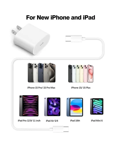 20W USB C Fast Charger for iPhone 15/15 Pro Max, iPad Pro 12.9/11 inch, iPad - Picture 6 of 8
