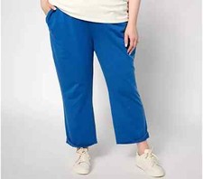AnyBody Lounge Regular Beach Wash French Terry Pant Bright Indigo Large A641329