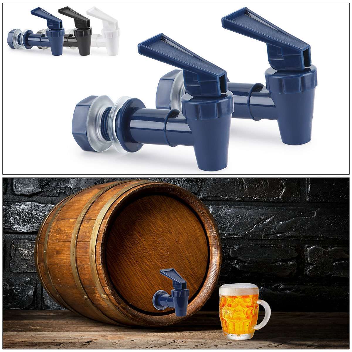 2 Water Spigot Tap Beverage Dispenser Jug Cooler Spout Bucket Bottle