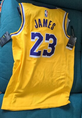 Lebron James Lakers Nike NBA #23 Jersey Swingman Yellow Sz