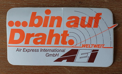 AEI Air Express International GmbH, Aufkleber Nostalgie Sticker Retro 80er Jahre