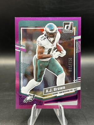 A.J. Brown 2023 Donruss Football Stat Line /500 Purple #236 Philadelphia Eagles