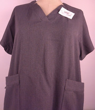 Climate Rite By Cuddl Duds Ladies Gray SS V Neck Scrub Top Size M - New  B13 