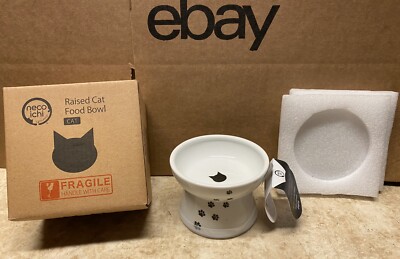 Necoichi Raised Cat Food Bowl Comfort Stress Free Microwave Dishwasher Safe New!