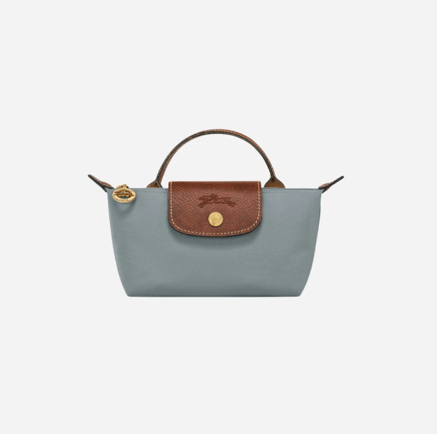 Longchamp Le Pliage Original Handle Pouch Black Blue Navy