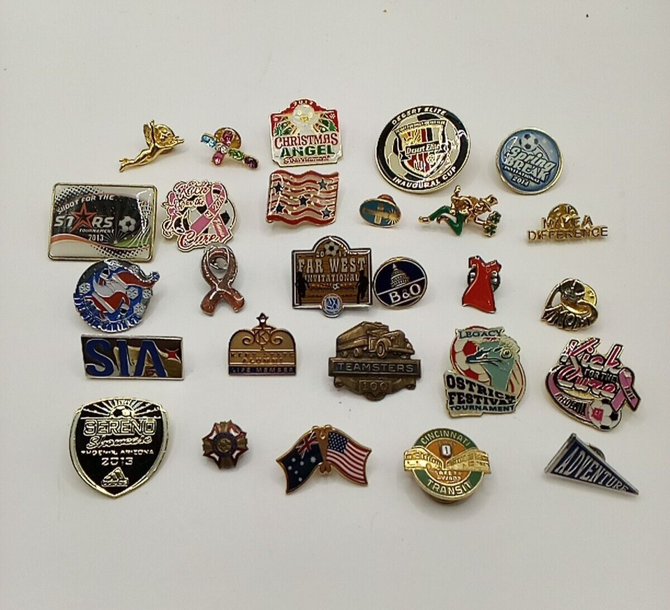 Lapel Pins/Hat Pins Mixed Lot Railroad Education Sports Holiday ...