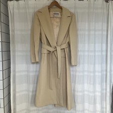 Vintage Nordstrom Pure Cashmere Cream Belted Midi Coat