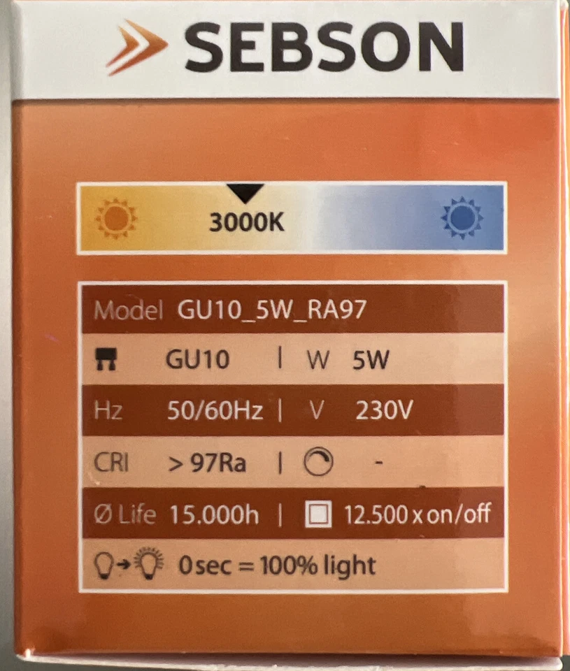 LED GU10 5W RA97 flimmerfrei 230V 420lm LED Leuchtmittel SEBSON warmweiß - Bild 4 von 4