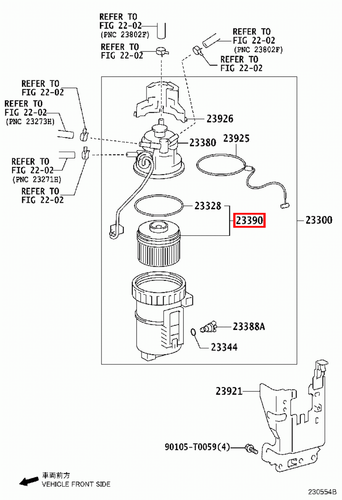 Genuine Hilux GUN126 GUN125 GUN123 1GD 2.8 Diesel 2GD 2.4 Diesel Fuel Filter - Picture 11 of 12