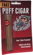 Fake PUFF CIGAR Blow Smoke Powder Ash Magic Trick Joke Lit Prop Prank Smoking