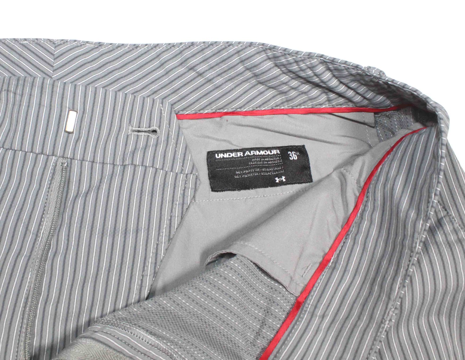 Under Armour Gray Striped Polyester Elastane Perf… - image 5