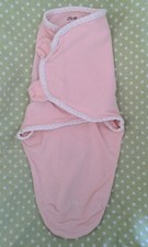 Little Me 100 Cotton Swaddle w/ Vel. Baby Girl 0-3 months 7-14 lbs Pink Small