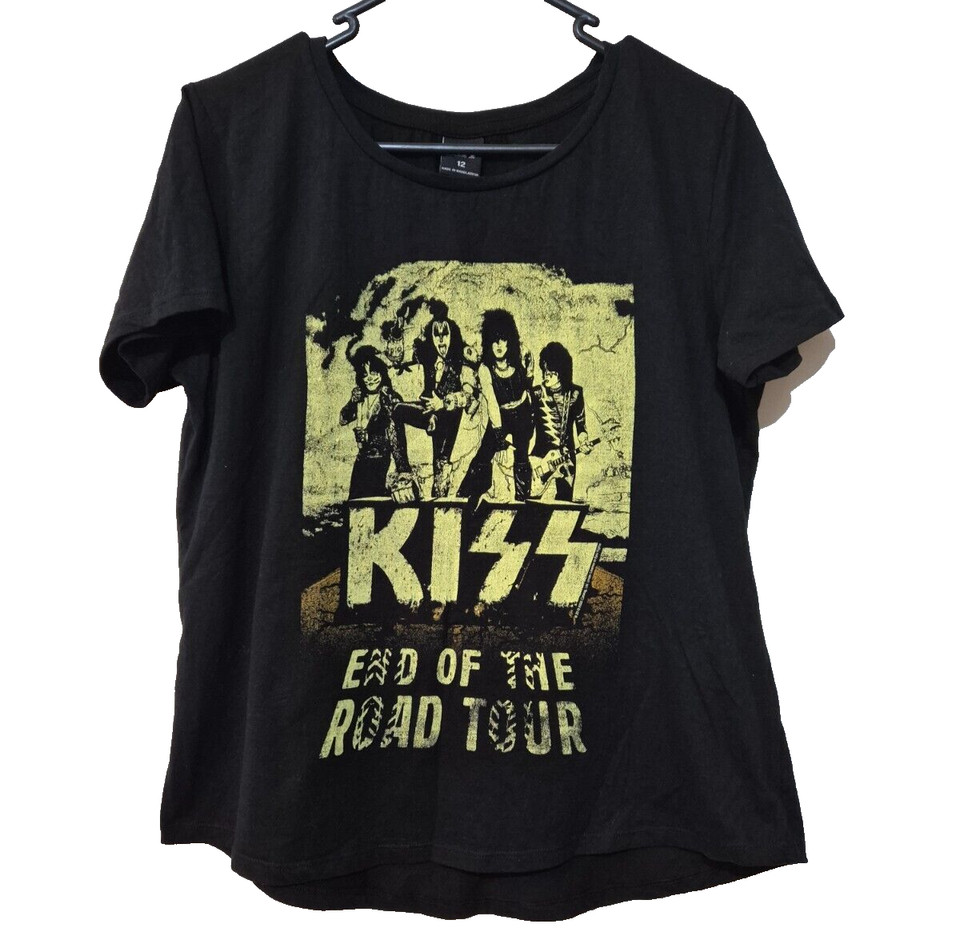 KISS The End of the Road Tour T-Shirt Tee Women's Size 12 Music Rock Band 2019