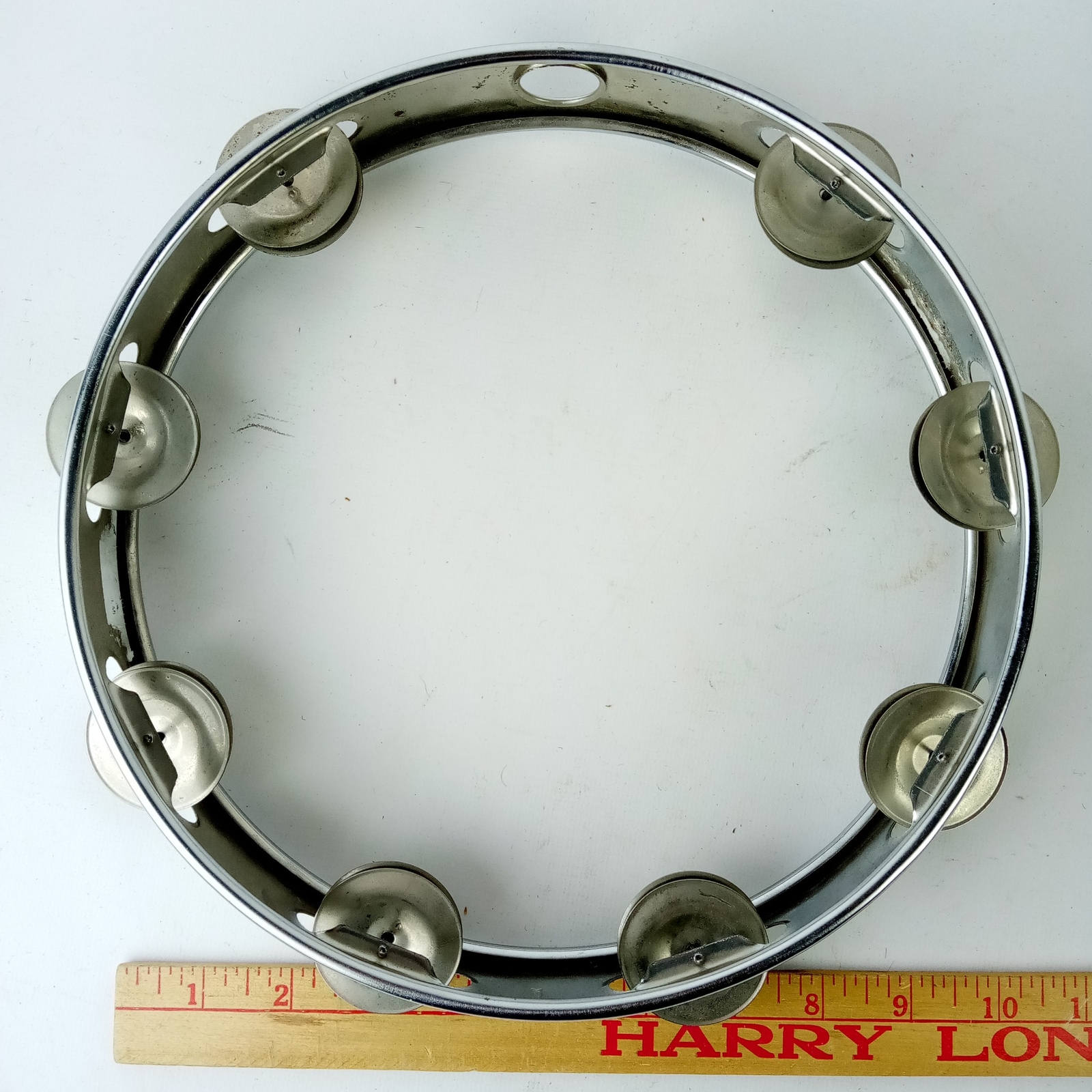 Japon 10 " x2 " SteelChrome Tambourine Vintage 60s Percussion
