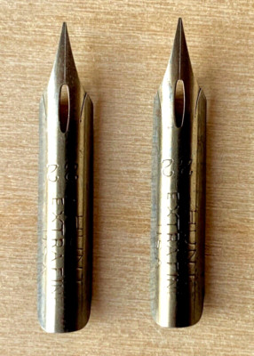 Two Vintage Howard Hunt 22 B Extra Fine Flex Dip Pen Nibs - Like Gillott 303