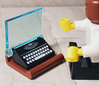 New LEGO Typewriter Plain Page Printed Keys Old School Communication College