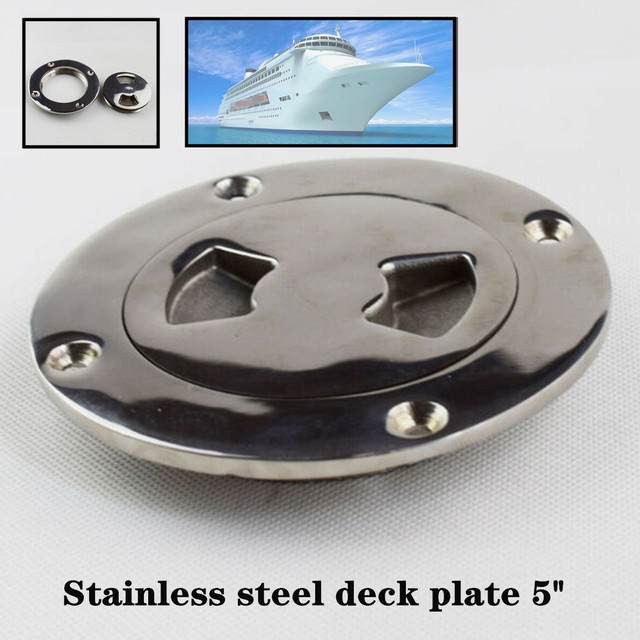 1PC 5Inch 316 Stainless Steel Polished Deck Cabin Plate Boat Marine