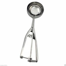 4cm Stainless Steel Ice Cream Mashed Potato Cookie Scoop Spoon Spring Handle S