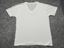 VINTAGE BLANK single stitch Baggy Medium USA Made V Neck Shirt Jockey Cotton