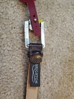 NWT Ladies Brighton Belt, Brown Leather, Woven Insert,Heart Buckle, Size Medium  — photo 6