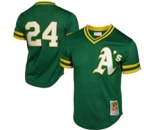 Mitchell & Ness Oakland A's #24 Baseball Jersey New Mens Big & Tall Size XLT