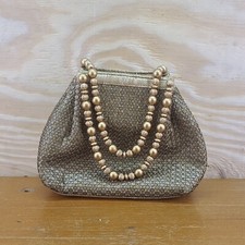 Beaded Clutch Purse Vintage Gold Color