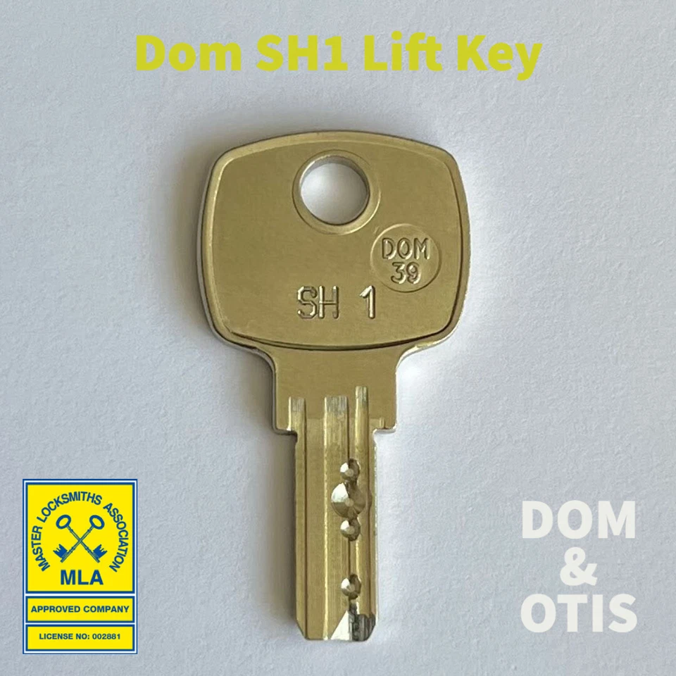 Dom SH1 Key - Lift Key - DOM & OTIS - FREE FIRST CLASS P&P - SAME DAY DISPATCH