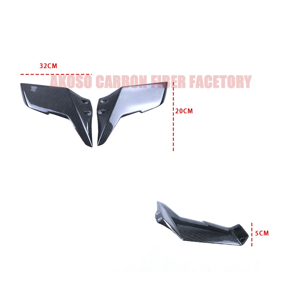 Deflectores de aire alerón de fibra de carbono para Kawasaki Ninja H2 H2R 2015-2023 Foto 4 de 4