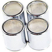 4 Chrome Metal Tire Valve Stem Sleeves