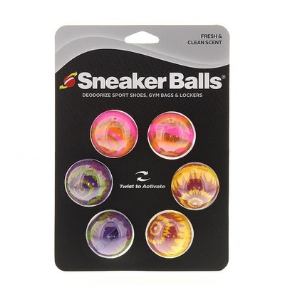 Sneaker Balls Odor-Fighting Shoe 6 Count (Pack of 1), Tie Dye (Fresh & Clean)