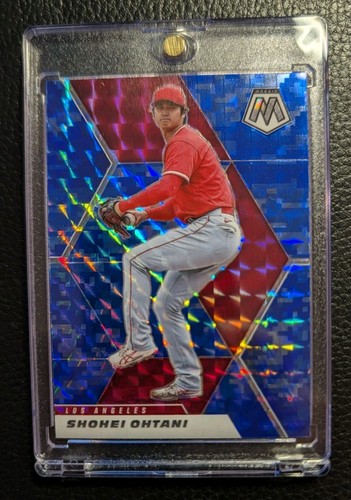 2021 Panini Mosaic Blue Camo Prizm #179 Shohei Ohtani Los Angeles Angels 