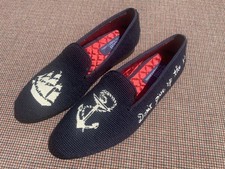 New Sz 8.5 Polo Ralph Lauren Paxton Needlepoint Loafers Slippers Nautical New Sz 8.5 Polo Ralph Lauren Paxton Needlepoint Loafers Slippers Nautical