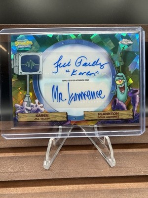 2025 Topps Chrome Spongebob Sapphire Plankton & Karen Dual Auto #DA-KP