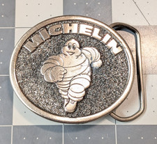 Vintage Michelin Man Bibendum Belt Buckle Great American Buckle Co USA