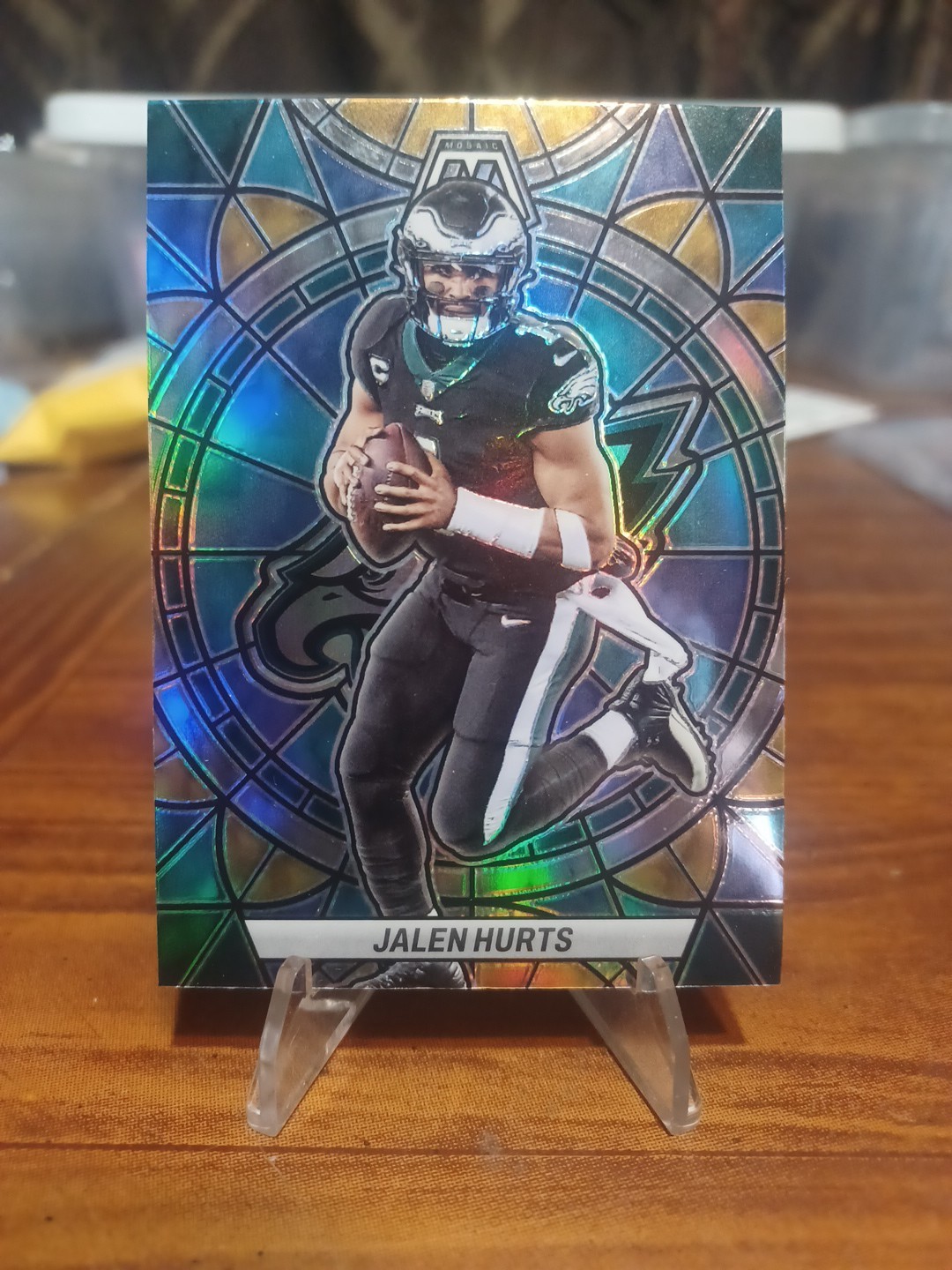 2023 Panini Mosaic Jalen Hurts Case Hit No. SG-3 Stained Glass Eagles PRIZM