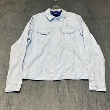 Nike Y2K Windbreaker Jacket Womens XL 16-18 Light Blue Swoosh Retro Outdoor