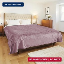 Electric Heated Blanket Queen Size 84" x 90", Soft Flannel for Bed, Couples, 10