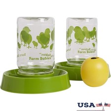 Chick Feeder Starter Kit W/ Reversible Base  Fun Food Toy Baby Chicks 2 Pack