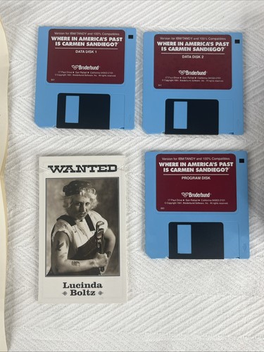 WHERE IN AMERICA'S PAST IS CARMEN SANDIEGO 3.5" Disquete Juego de Computadora 1991 - Imagen 3 de 5