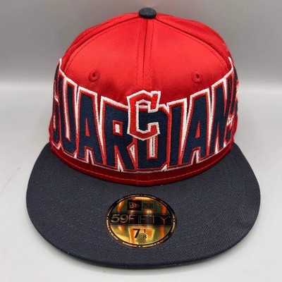 Cleveland Indians Guardians Hat Men 7 1/8 Satin 59Fifty New Era Fitted Cap New