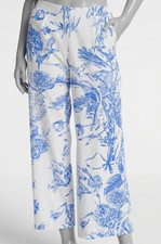 T Tahari Womens Blue Floral Print Wide-Leg Pant Size M