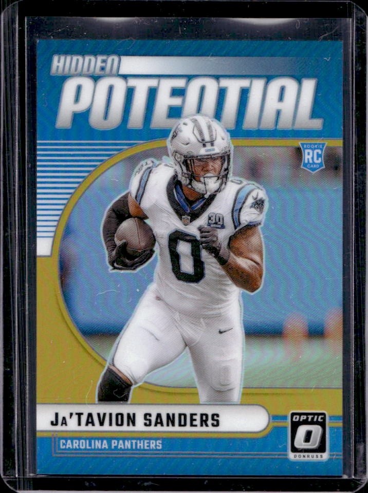 Ja'Tavion Sanders Panini Donruss Optic Hidden Potential #9 Gold