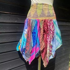Wholesale Lot of Vintage Silk Saree Patchwork Banjara Skirts Wrap Skirt Dress