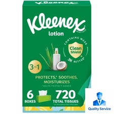 Kleenex Lotion 3-Ply Facial Tissue Pack Size 6  Rectangle Count Per Box 120