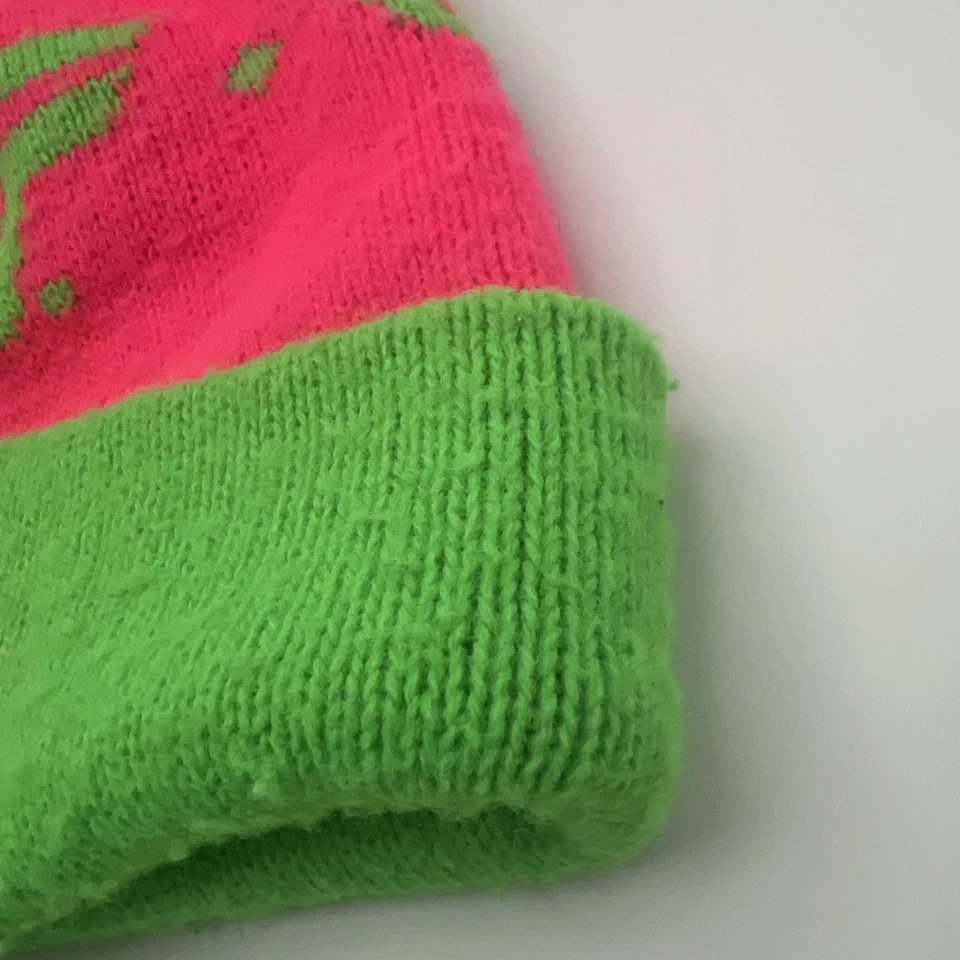 De colección Ultimate Warrior Sombrero 1991 WWF WWE Gorro Rosa Neón Verde RARO Foto 3 de 4