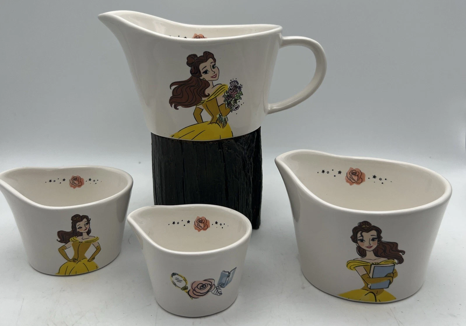 Rae Dunn X Disney Princess Beauty & The Beast Belle Set of 4 Measuring Cups