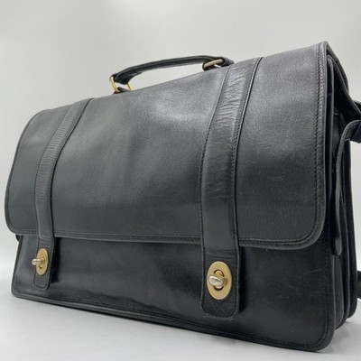 Authentische Coach Businesstasche, Leder, schwarz, Old Coach, 2-Wege