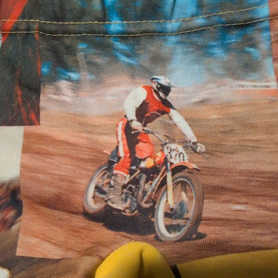 70-е Винтажные Плавки Donmoor Детский Мотокросс Печать РЕДКИЕ S - Изображение 2 из 4