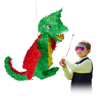Pinata Drache, große Geburtstagspinata, Piñata leer, zum Aufhängen, ohne Inhalt