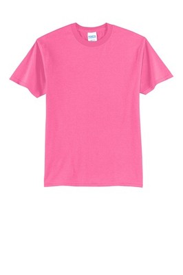 NEW-NEON PINK-BLANK TEE-50/50/PRE SHRUNK-T-SHIRT-IN STOCK-PORT & CO-ALL SIZES